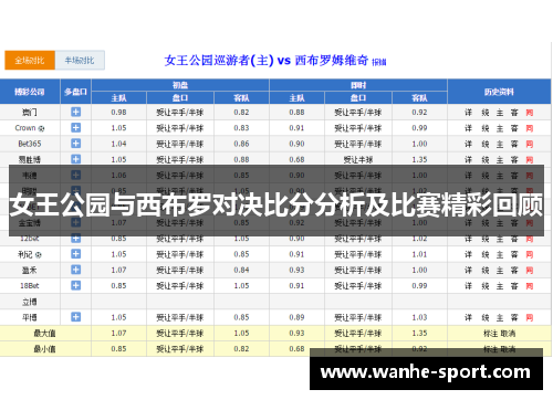 女王公园与西布罗对决比分分析及比赛精彩回顾